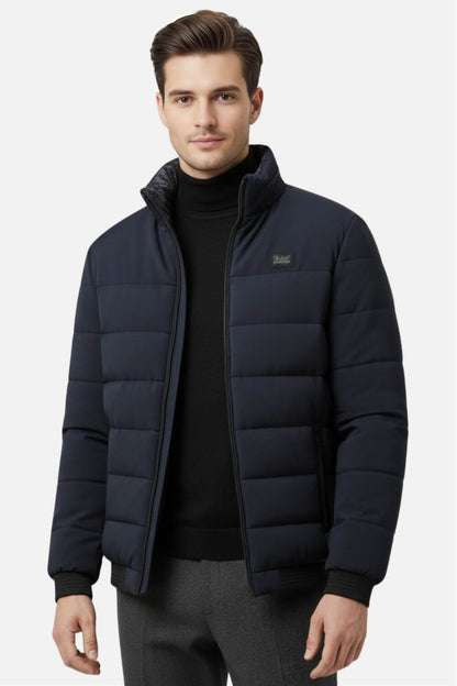 Warm Men's Puffer Jacket with Fleece Inside