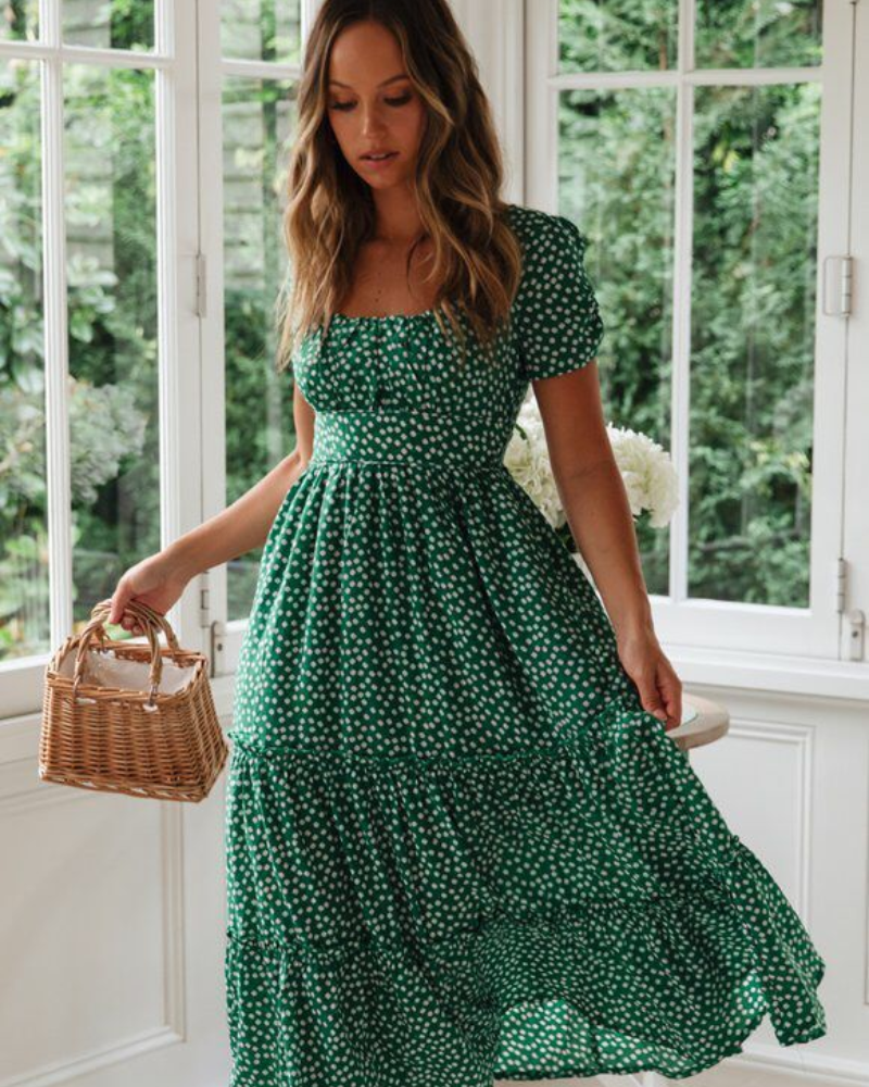 Beautiful Flower Midi Summer Dress