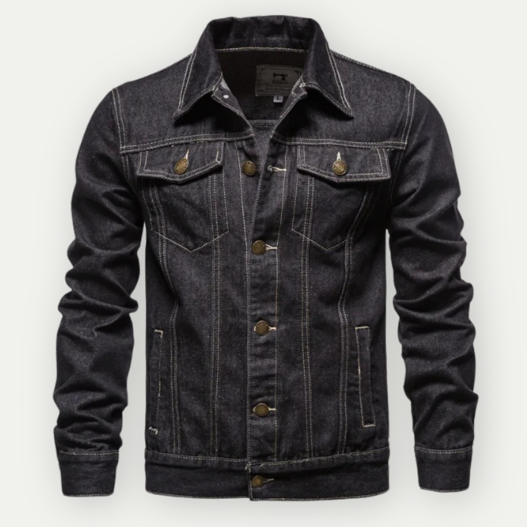 Classic Blue Jeans Jacket with Button Front Pockets - ModishWorld