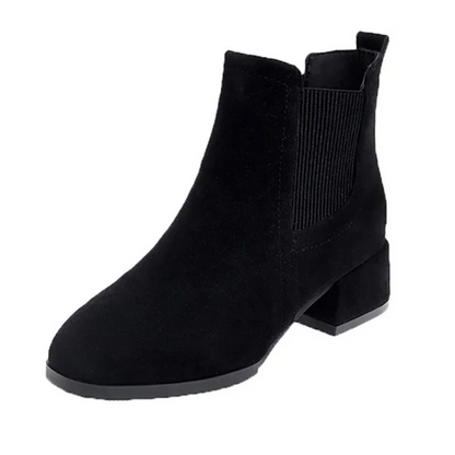 Luxury Suede Ankle Boots for Women with Low Heel