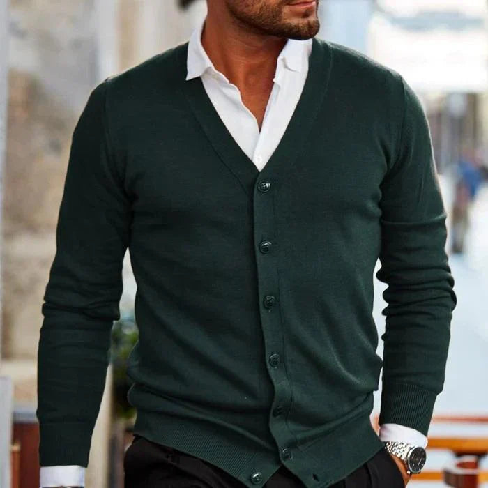 Comfortable Mens Knit Cardigan Sweater