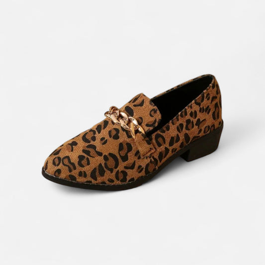 Chic Leopard Print Suede Loafers for Women - Modish World