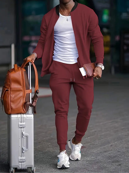 Athletic Mens Tracksuit Set Jacket and Pants