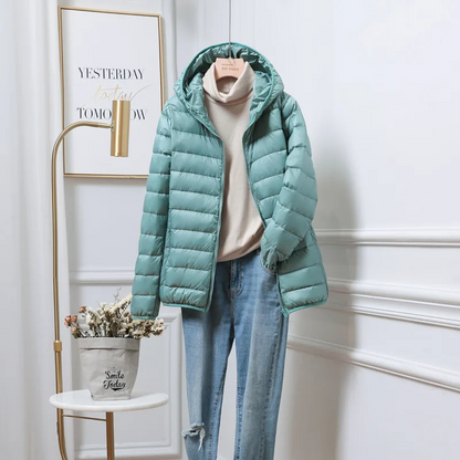Warm Women's Down Hooded Coat