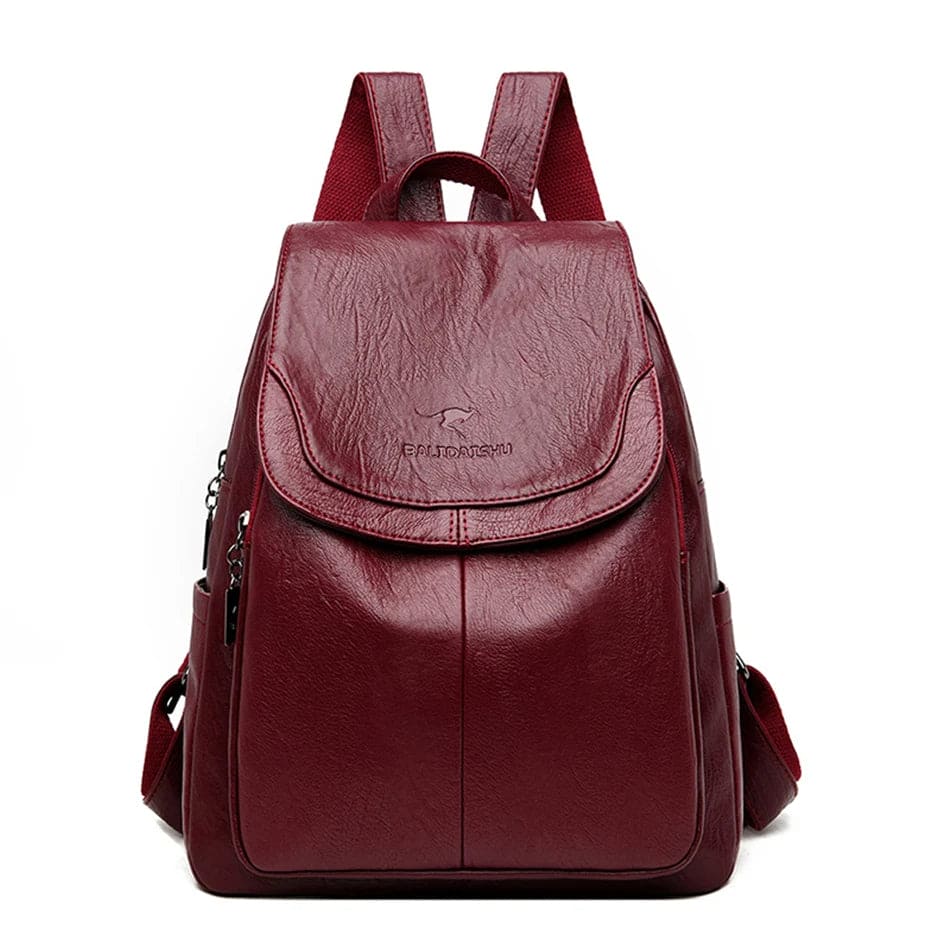 Durable Leather Ladies Travel Backpack