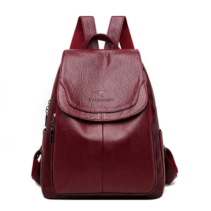 Durable Leather Ladies Travel Backpack