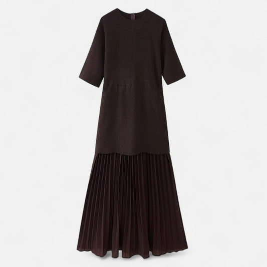 Classic Chic Pleated Dress for Women - Autumn Style - Modish World
