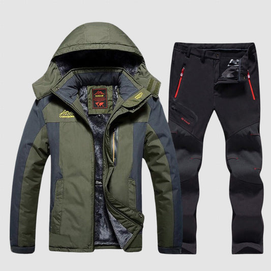 Warm Waterproof Winter Coat and Pants Set for Men - ModishWorld