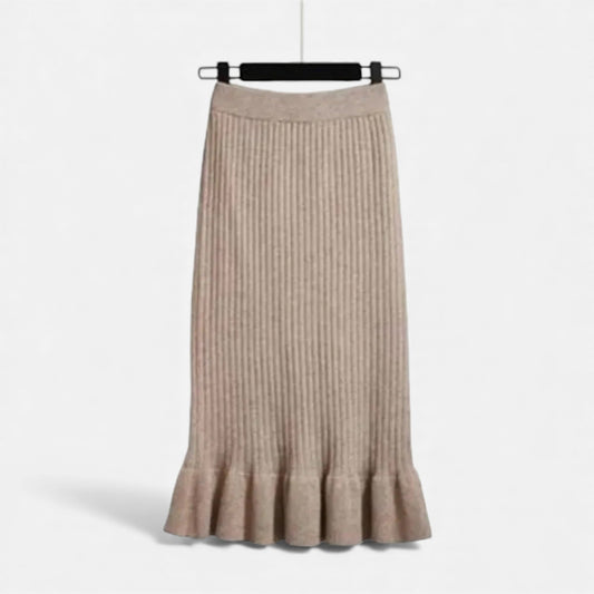 Comfortable High Waist Knit Midi Skirt - Modish World