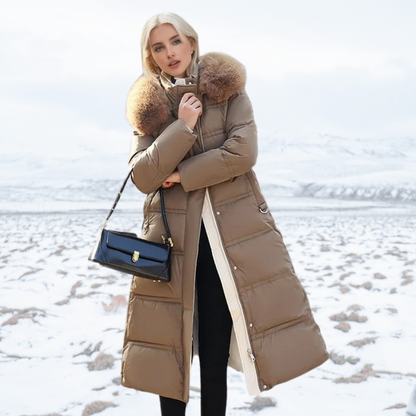 Warm Women's Down Filled Jacket with Adjustable Waist