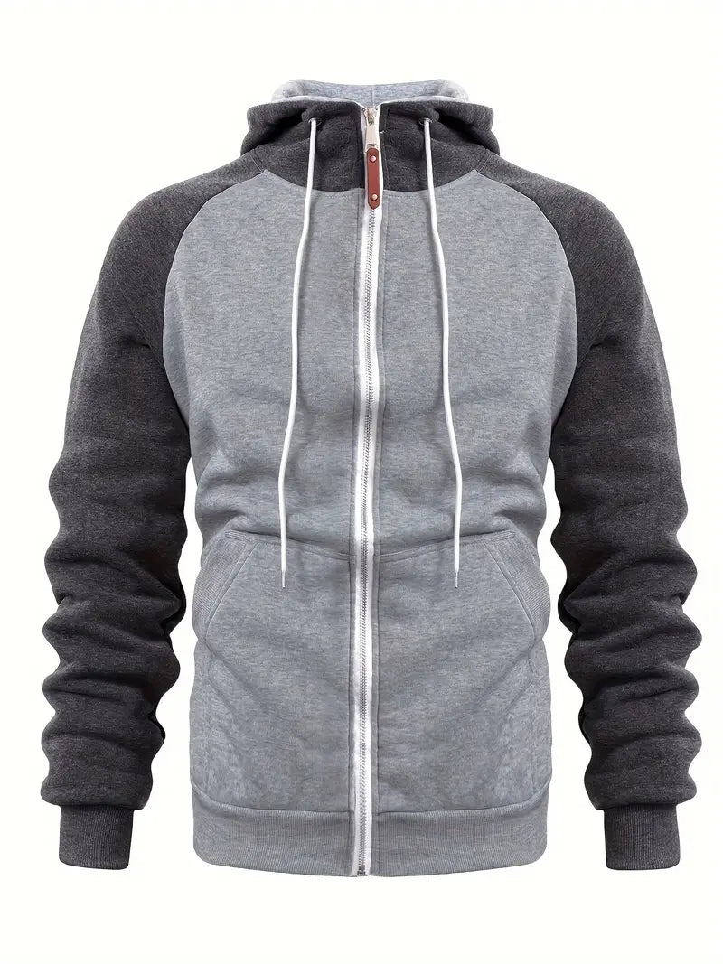 Relaxed Fit Mens Zip Up Hooded Jacket