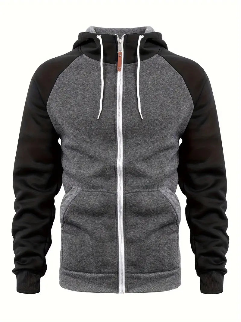 Relaxed Fit Mens Zip Up Hooded Jacket