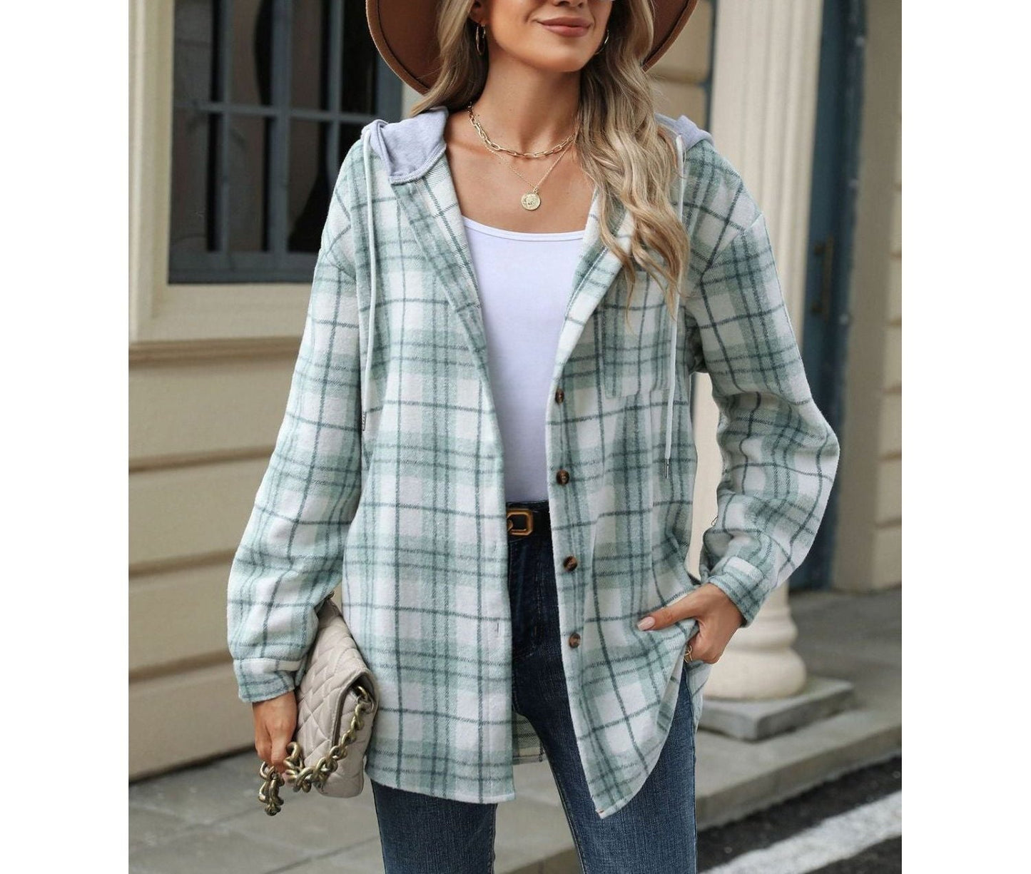 Comfy Plaid Hoodie Jacket for Ladies - ModishWorld