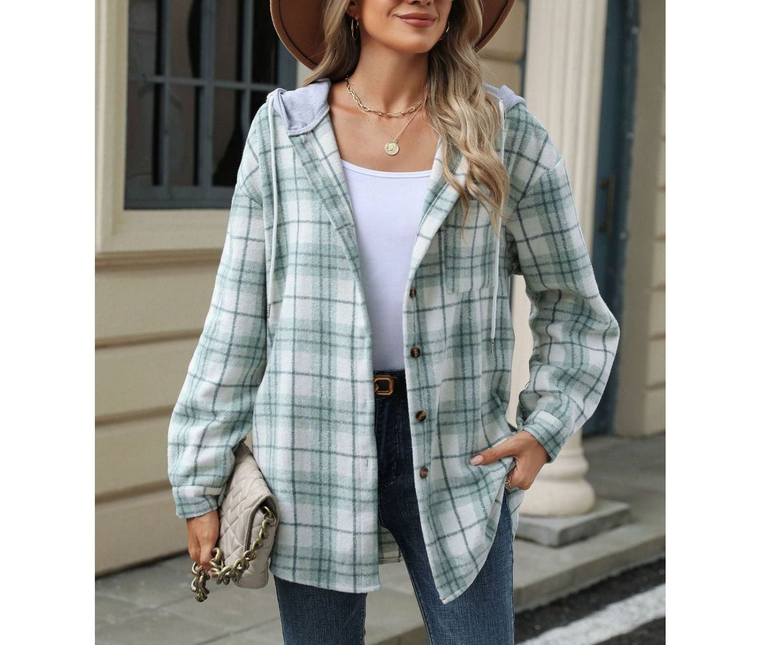 Comfy Plaid Hoodie Jacket for Ladies - ModishWorld