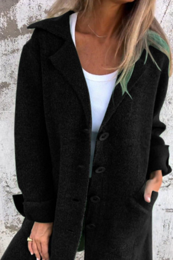 Classic Solid Color Short Trench Coat for Ladies