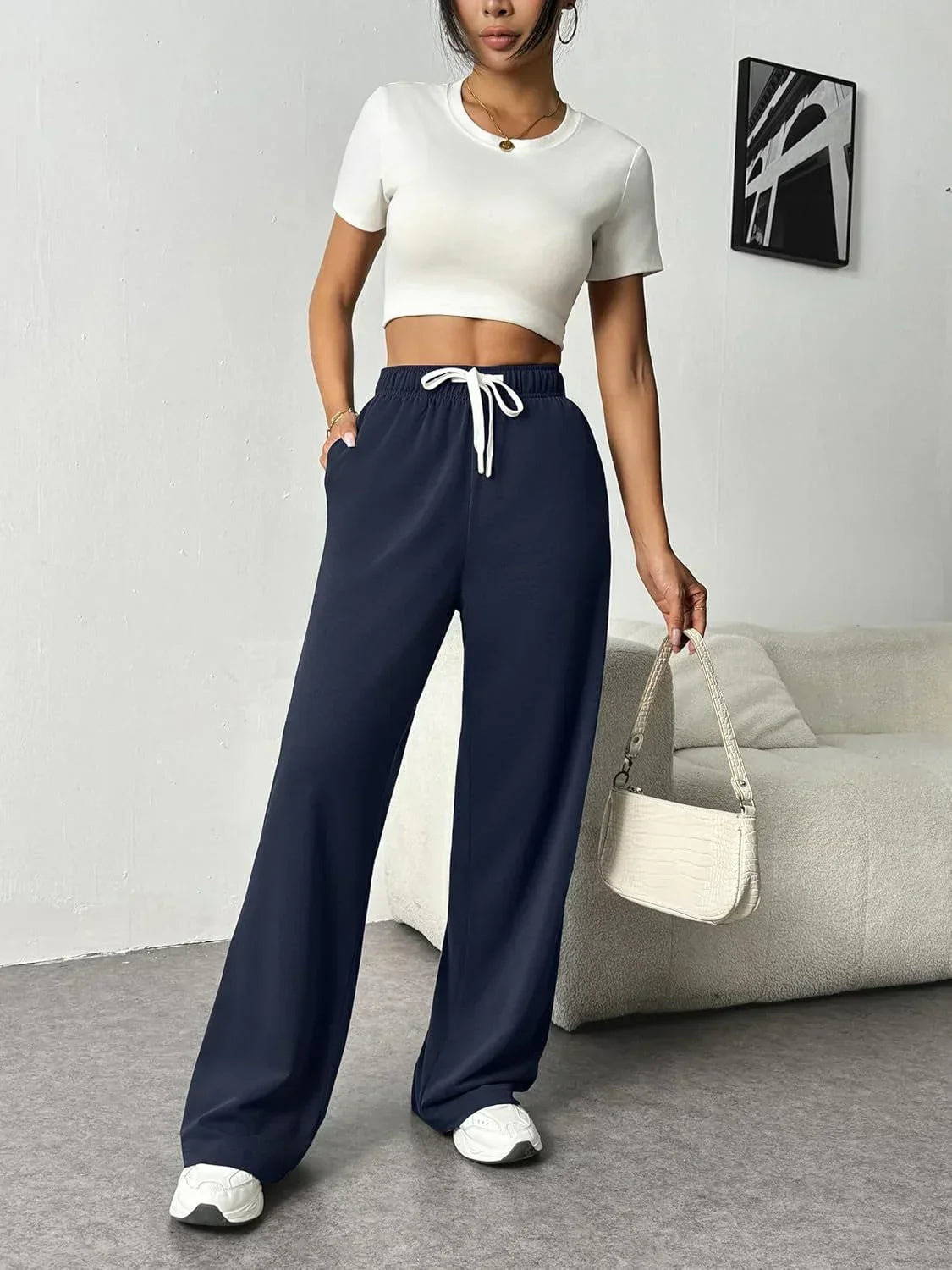 Comfortable Elastic Waist Women's Joggers Pants