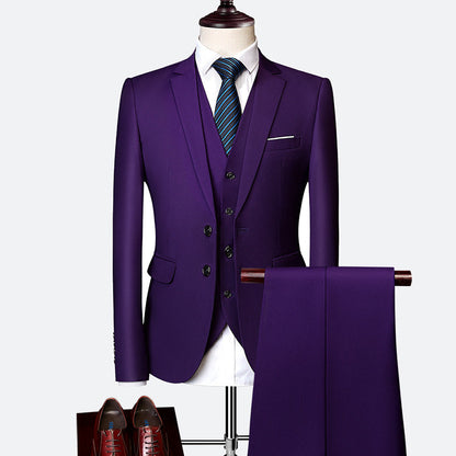 Classic Tailored 3-Piece Groom Suit Set for Men
