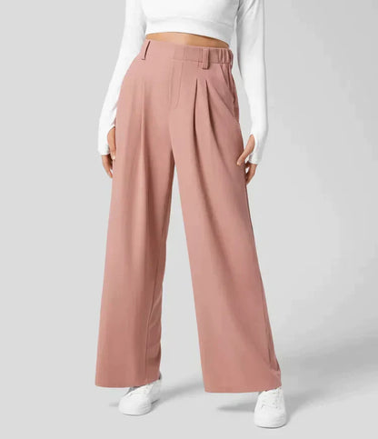 Classic High Waist Wide Leg Office Pants - ModishWorld