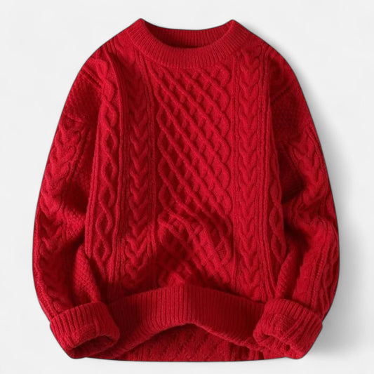 Classic Crew Neck Wool Pullover Sweater - ModishWorld