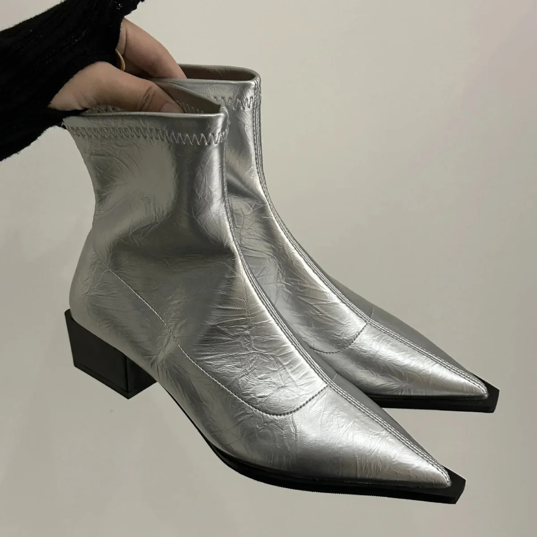 Ladies Low Heel Ankle Boots - Pointed Toe Style - ModishWorld