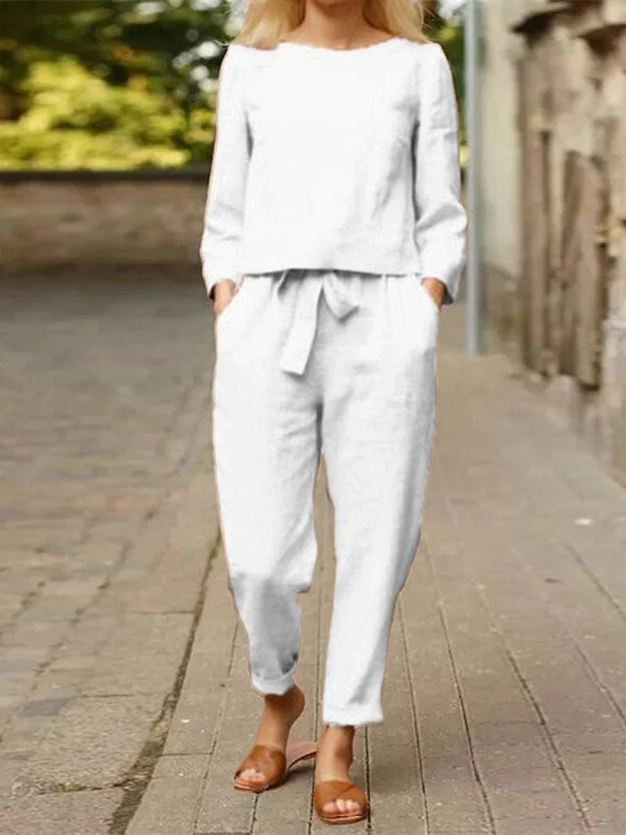 Comfortable Chic Women's Long Sleeve Pant Suit
