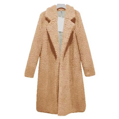 Soft Women's Notch Collar Fuzzy Coat