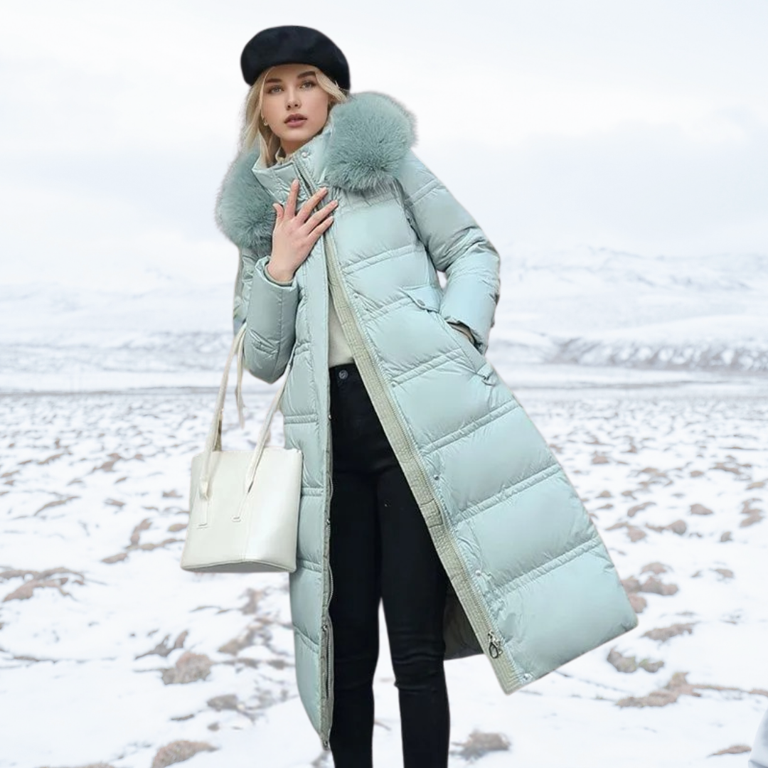 Warm Women's Down Filled Jacket with Adjustable Waist