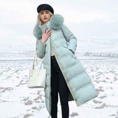 Warm Women's Down Filled Jacket with Adjustable Waist