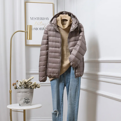 Warm Women's Down Hooded Coat