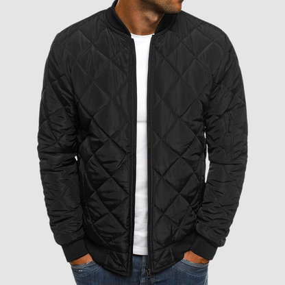 Warm Quilted Mens Bomber Zip Jacket