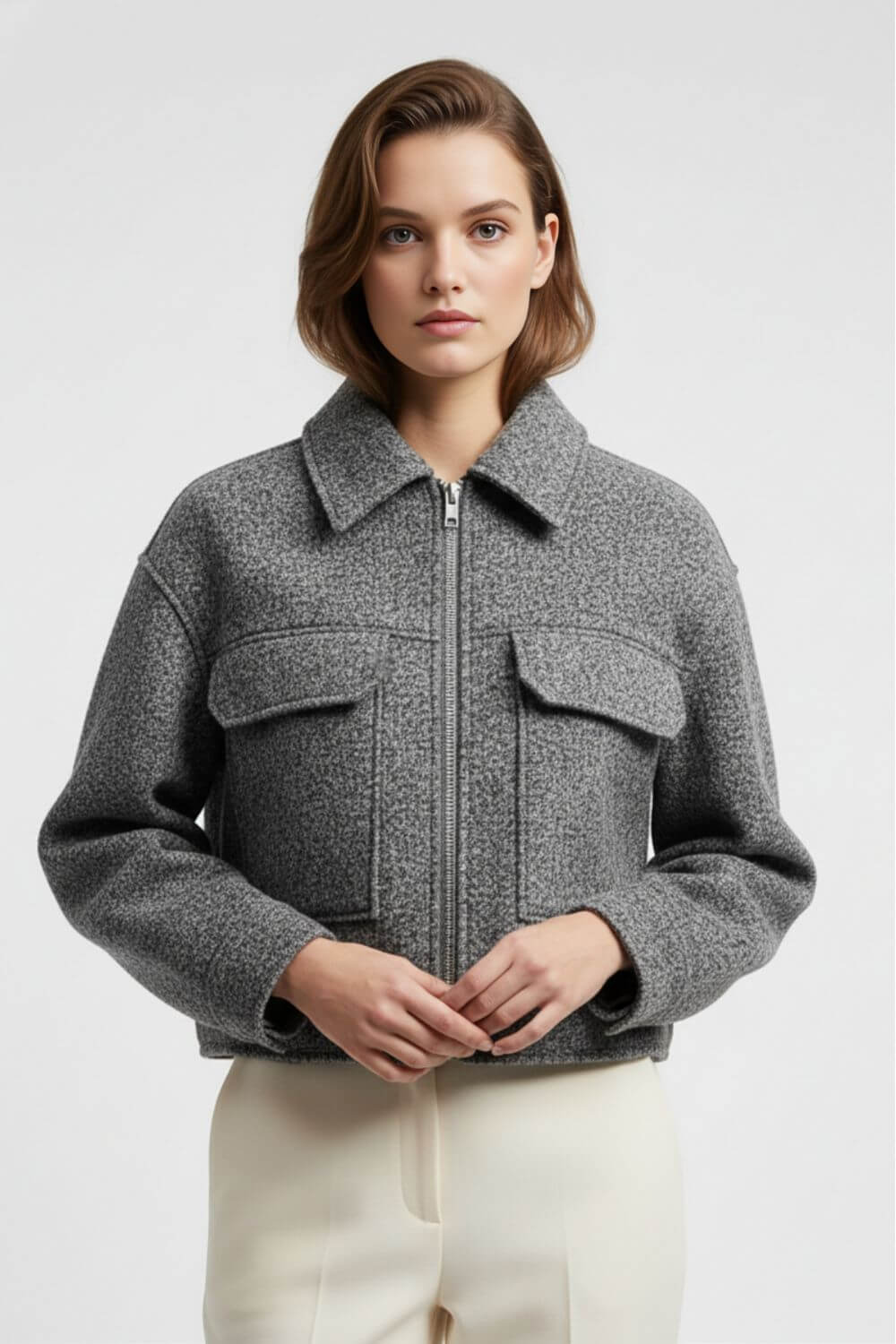 Chic Ladies Tailored Tweed Blazer - Modish World