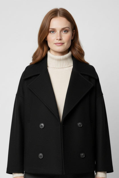 Chic Ladies Short Double-Breasted Coat