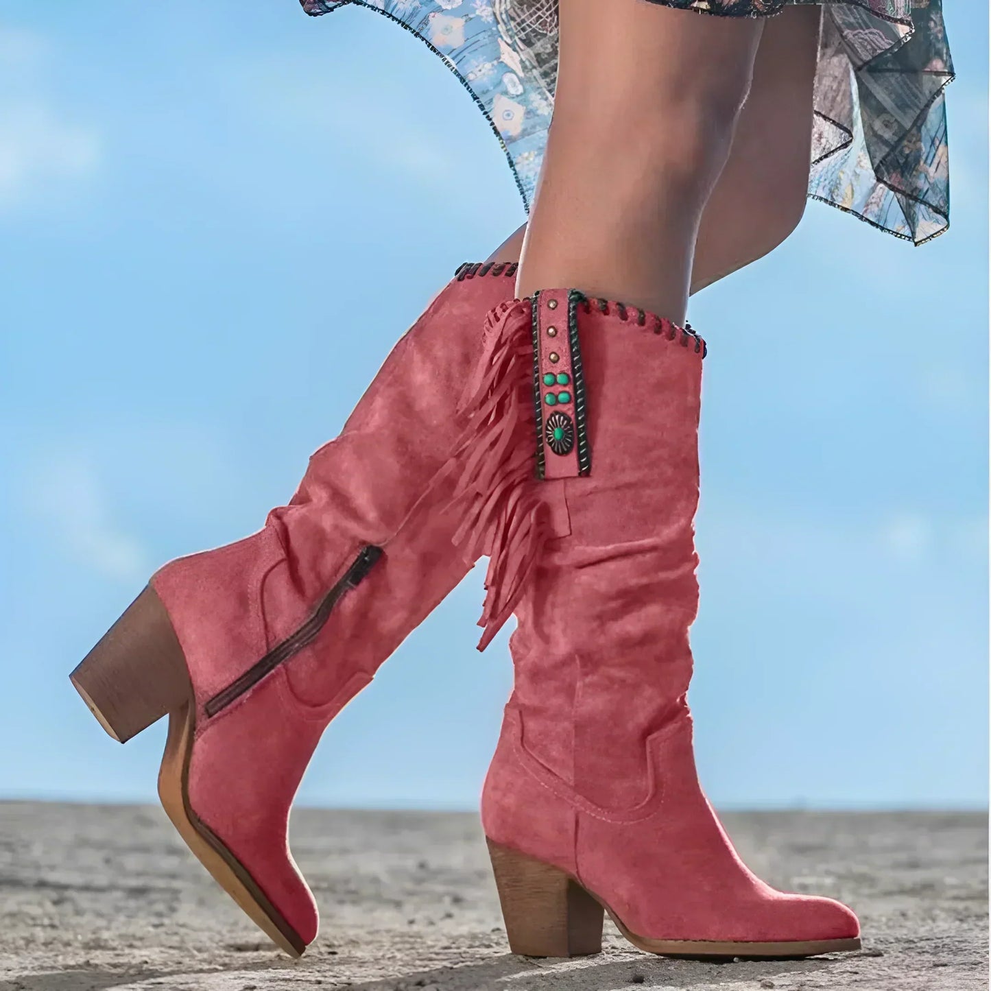 Stylish Suede Fringed Ankle Boots for Women