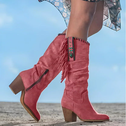 Stylish Suede Fringed Ankle Boots for Women