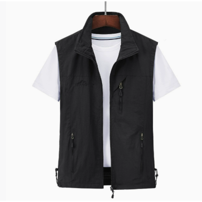 Men's Vest Jacket with Zip Pockets