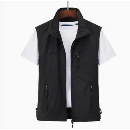 Men's Vest Jacket with Zip Pockets