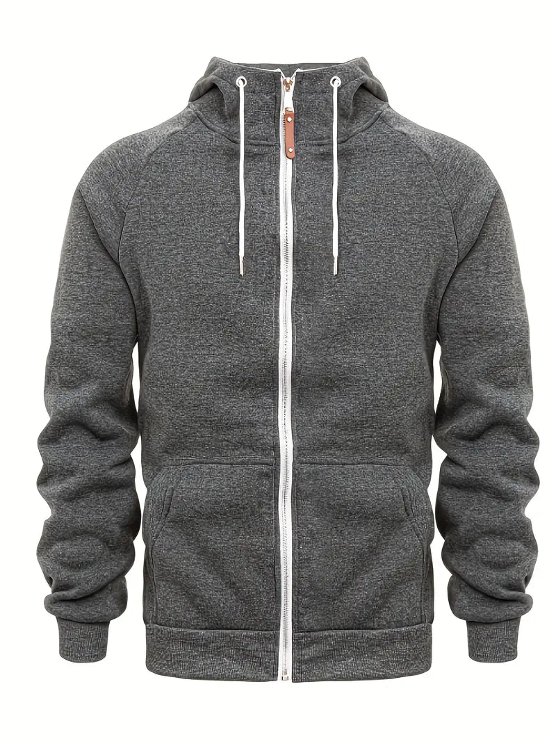 Relaxed Fit Mens Zip Up Hooded Jacket - ModishWorld