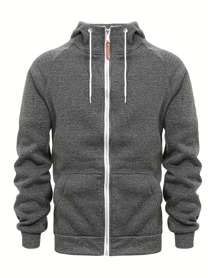 Relaxed Fit Mens Zip Up Hooded Jacket - ModishWorld