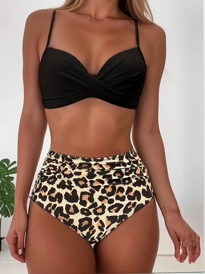 Beachy Two Piece Swimsuit with Floral Print
