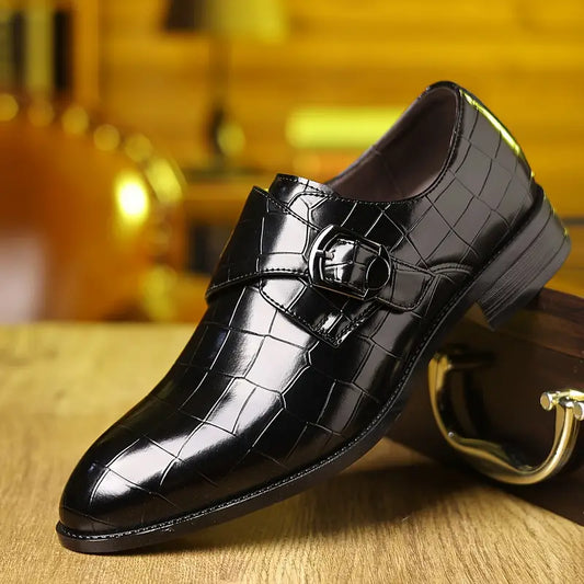 Classic Men's Slip-On Loafers with Bold Crocodile Print - Modish World