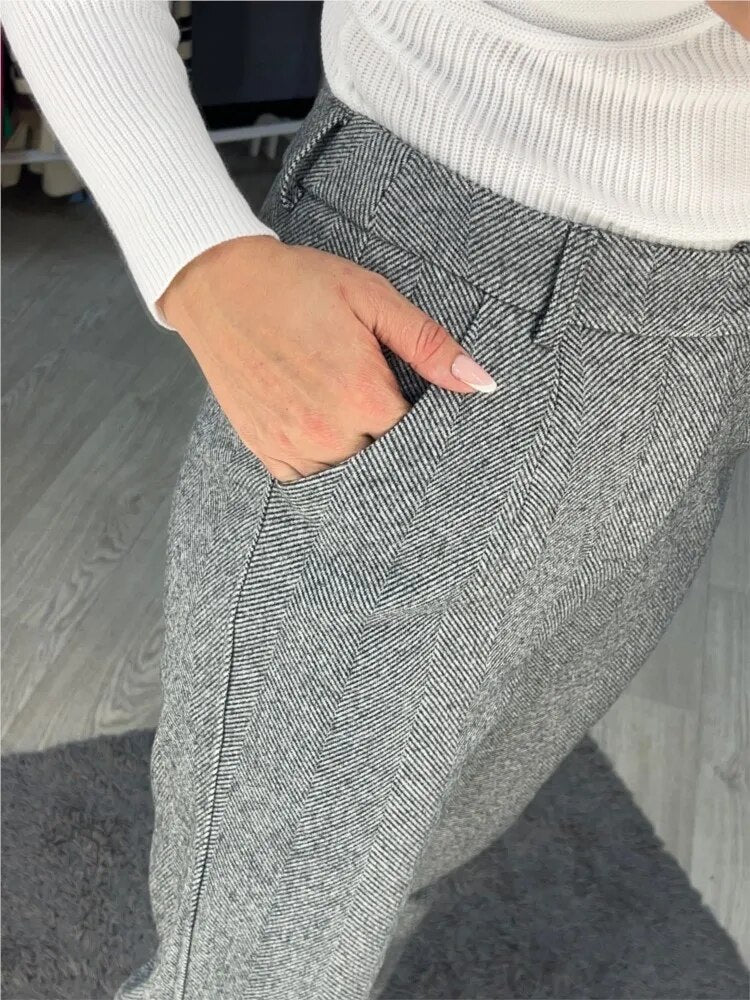 Ladies Slim Fit Office Pants - Classic Tailored Style