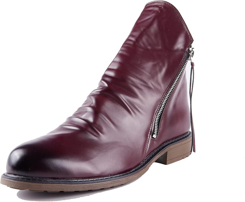 Men's Low Heel Side Zip Ankle Boots