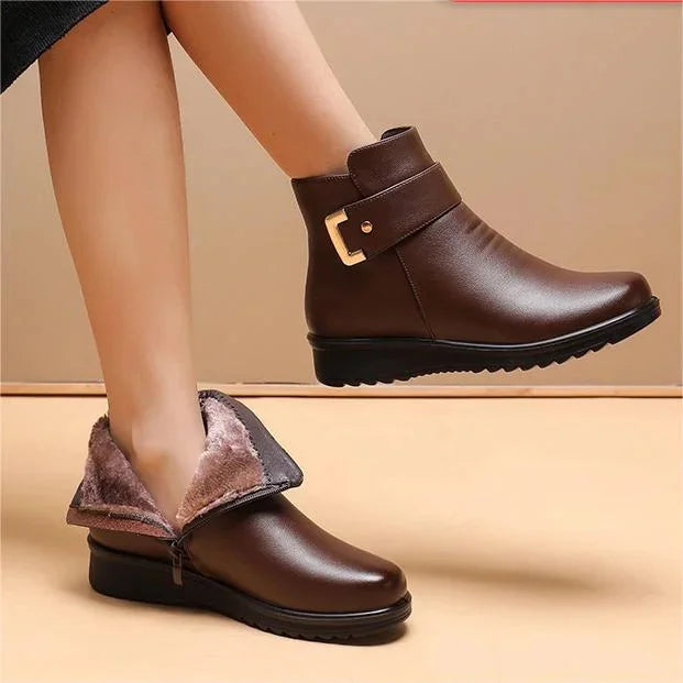 Ladies Low Heel Boots - Insulated with Side Zipper