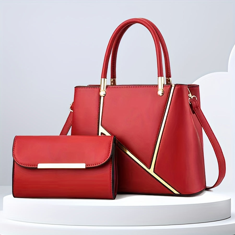 Fashionable 2-In-1 Tote And Clutch Bag Set