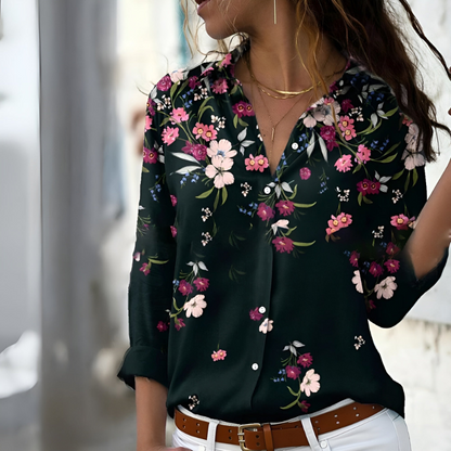 Ladies' Chic Floral Blouse - Lightweight Everyday Shirt