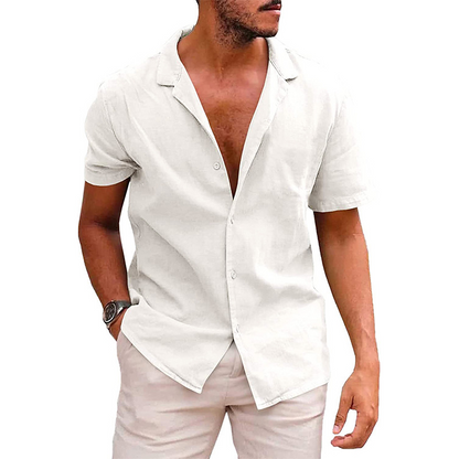 Relaxed Fit Mens Short Sleeve Dress Shirt