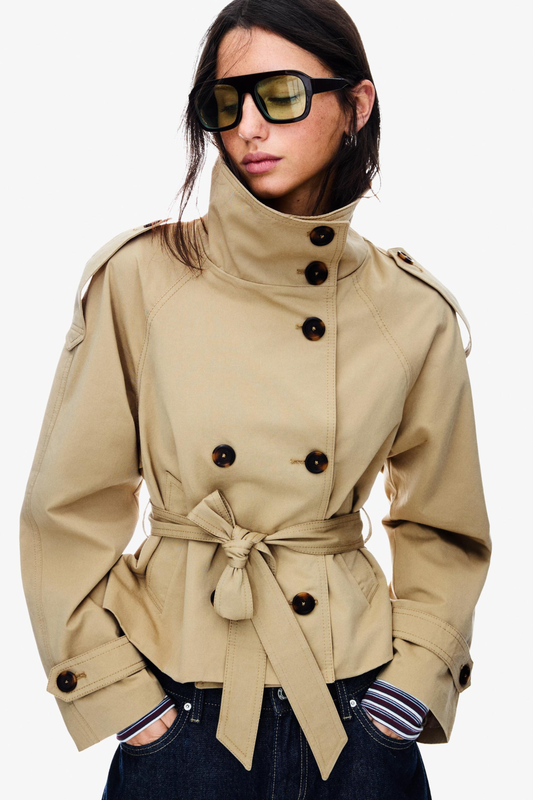 Classic Female Double Breasted Trench Jacket - Modish World
