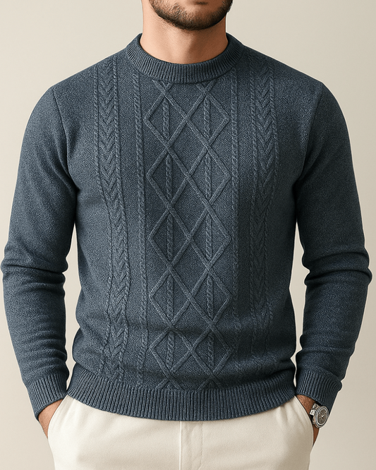 Classic Crew Neck Patterned Sweater - ModishWorld