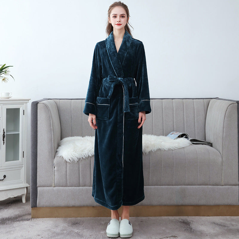 Soft Plush Bathrobe with Hooded Collar - ModishWorld
