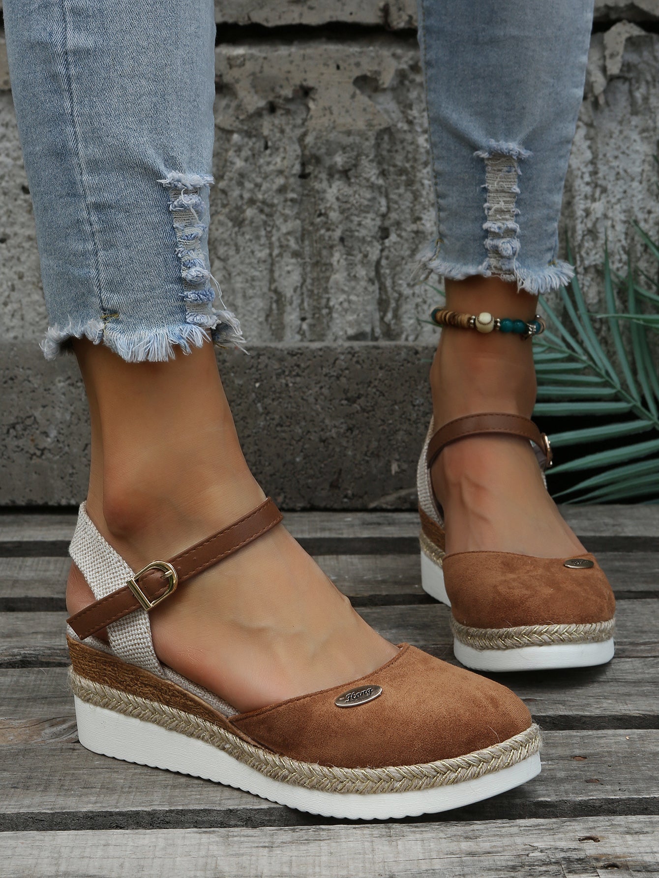 Casual Women's Espadrille Flat Sandals with Ankle Strap